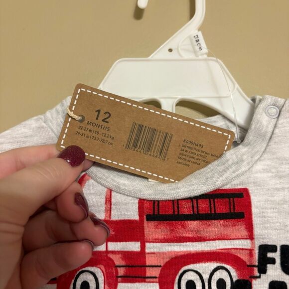 Kit + Pearl Baby Boy Girl Unisex Future Hero Firefighter Two Piece Set 12M - Picture 5 of 7